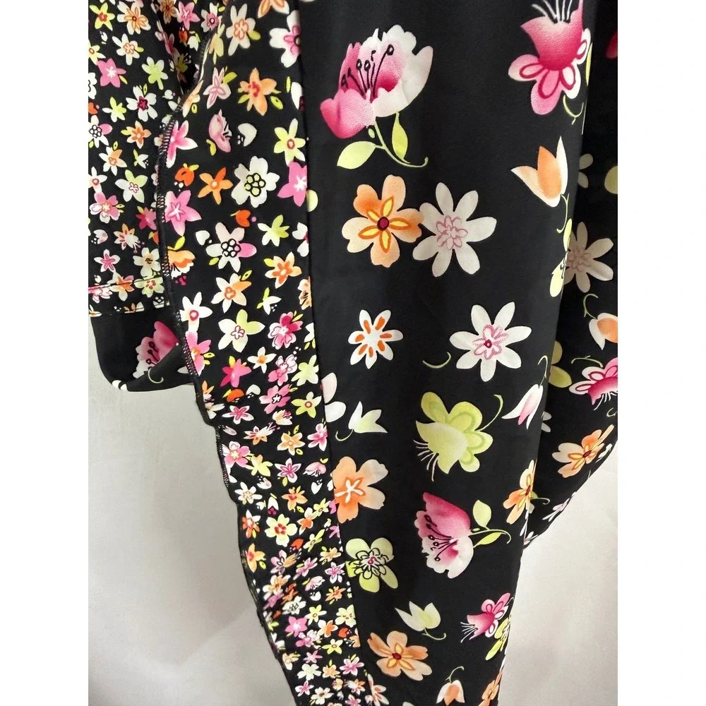 Womens Black Floral Spaghetti Strap Babydoll Lingerie Nightie XL Coquette‎